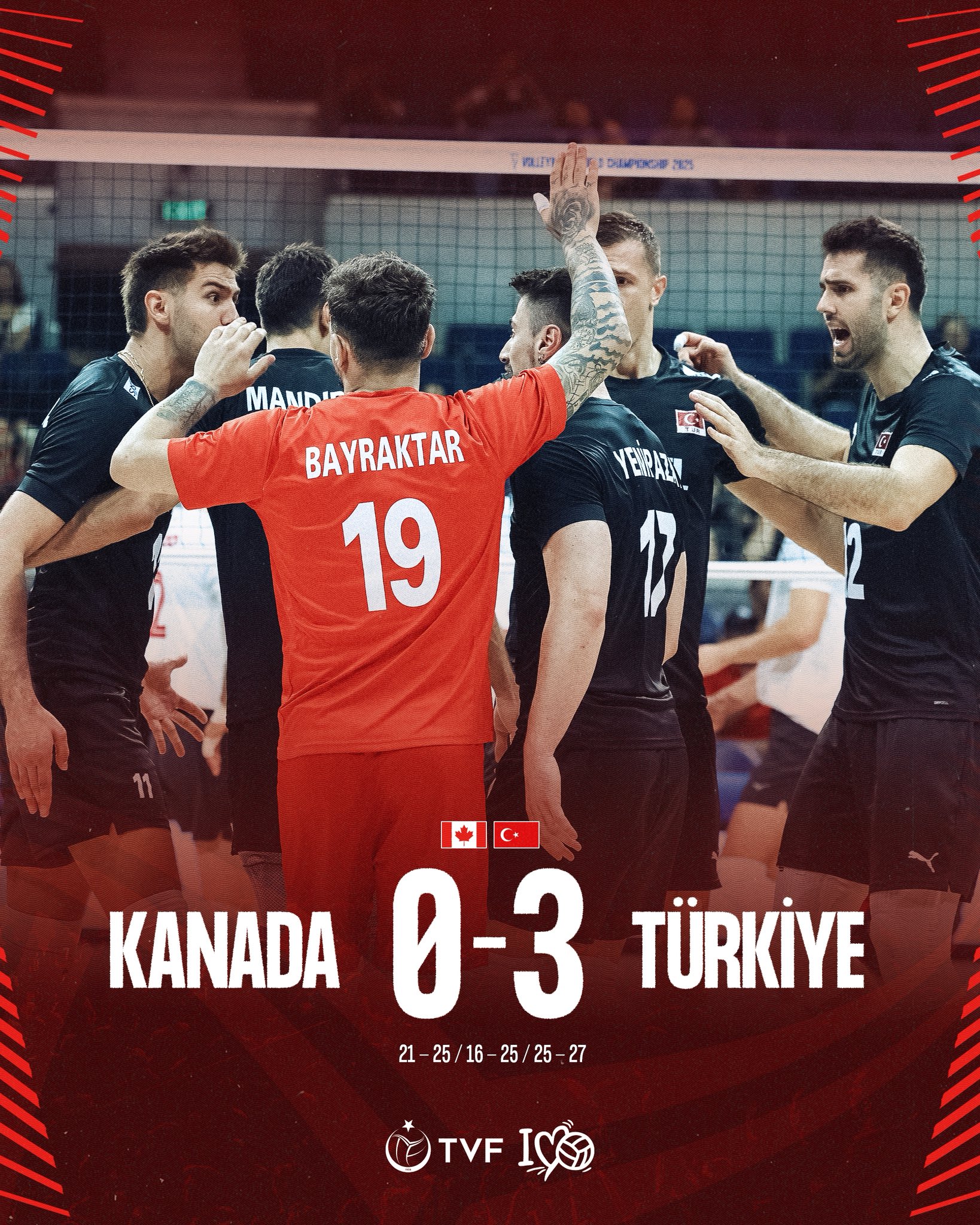 A Milli Erkek Voleybol Takımı Kanada’yı 3-0 Mağlup Ederek Grubu Lider Tamamladı