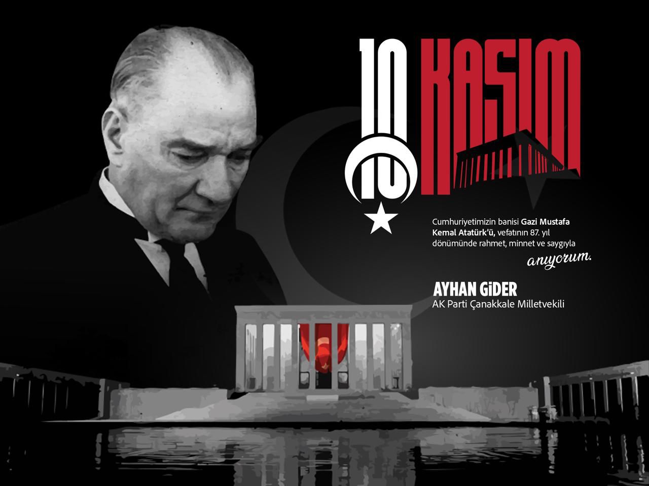 AK Parti Çanakkale Milletvekili Gider: “10 Kasım, Vefa ve Saygının Günü”