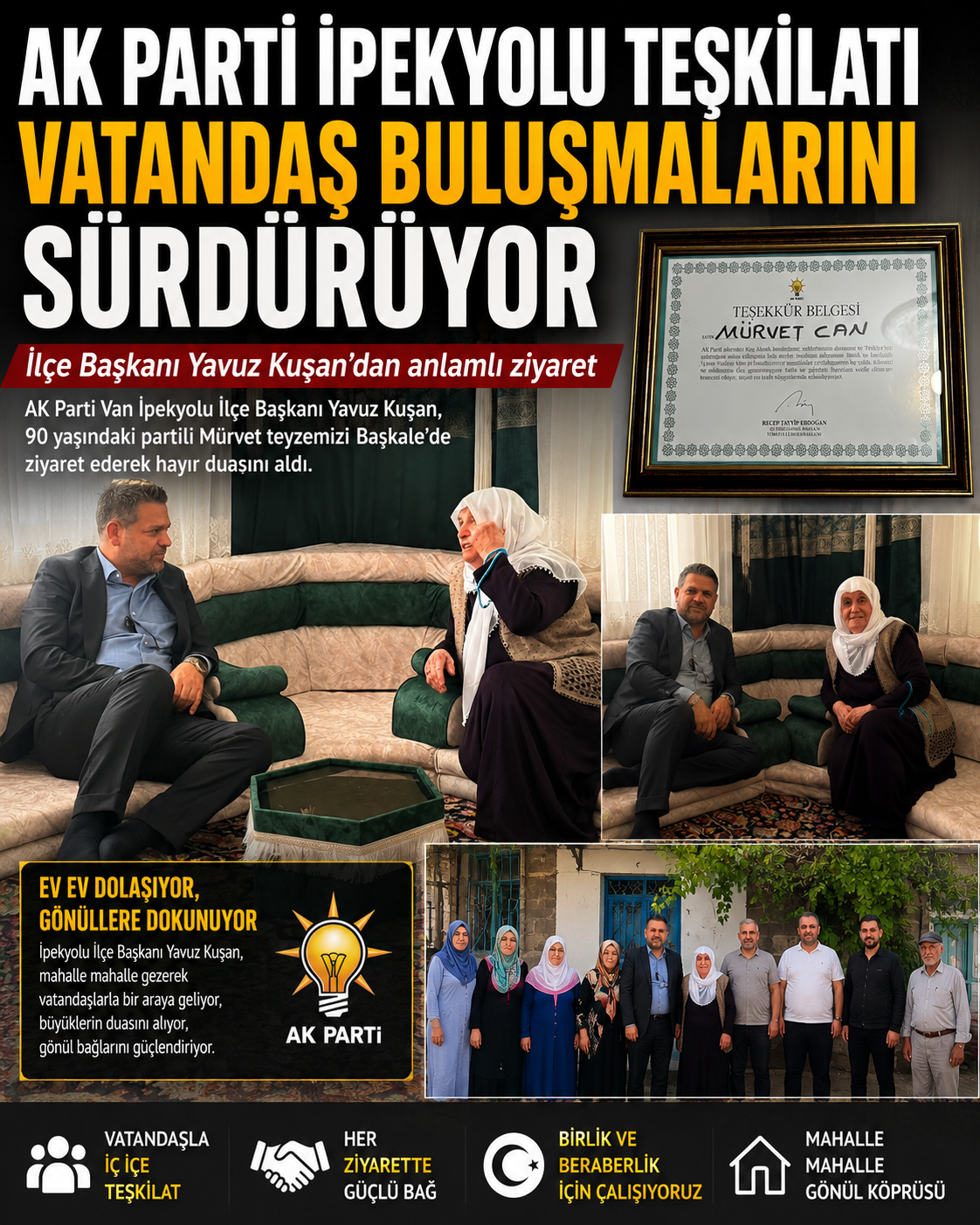 AK Parti İpekyolu Teşkilatı Vatandaş Buluşmalarını Sürdürüyor