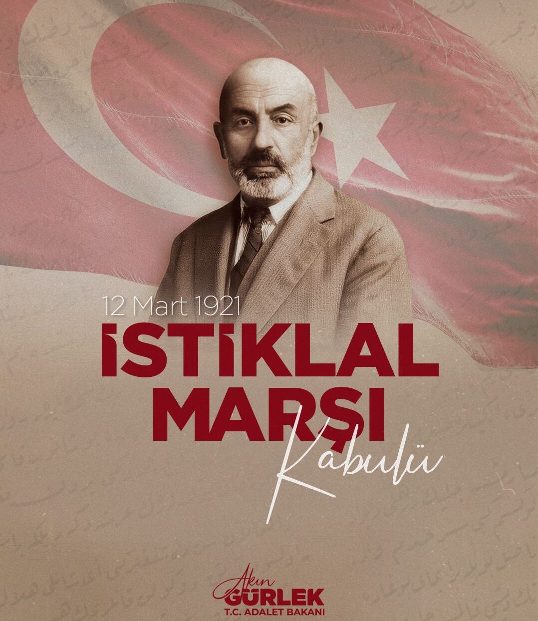 Akın Gürlek’ten İstiklal Marşı’nın Kabulünün 105. Yılı Mesajı