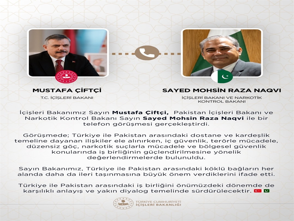Bakan Çiftçi’den Pakistanlı Mevkidaşı ile Kritik Telefon Görüşmesi