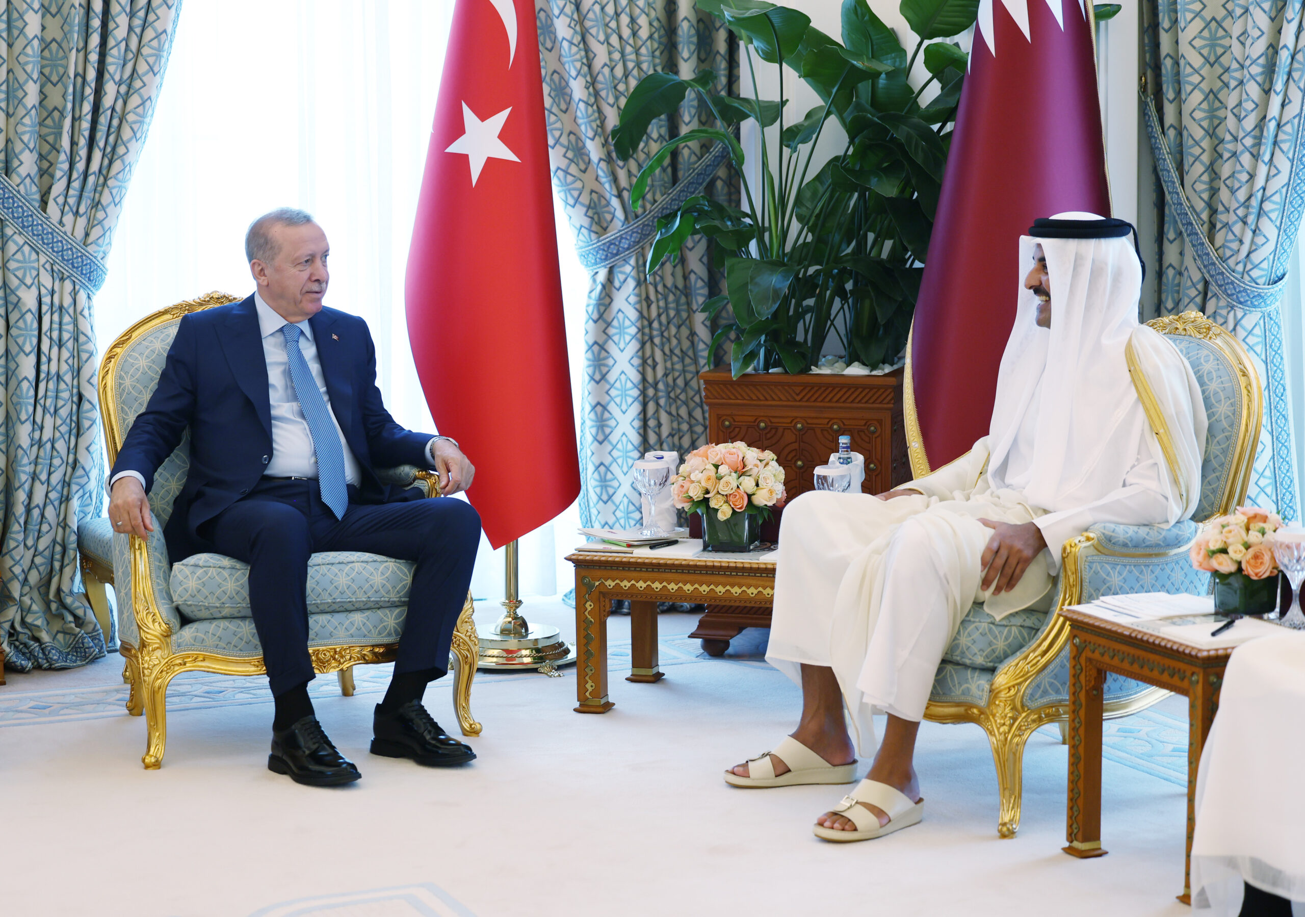Cumhurbaşkanı Erdoğan, Katar Emiri Al Sani İle Doha’da Görüştü