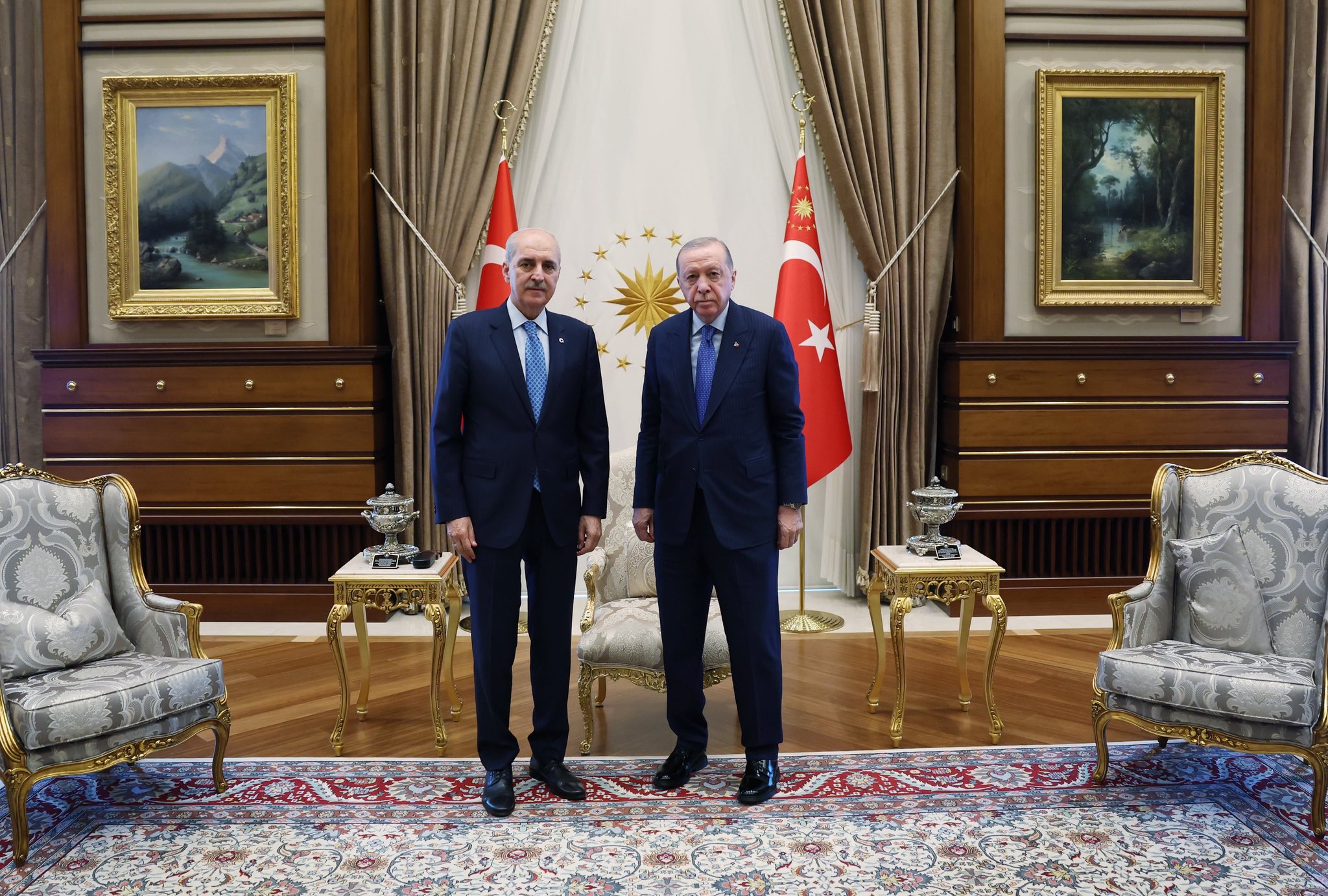 Cumhurbaşkanı Erdoğan, TBMM Başkanı Kurtulmuş’u Kabul Etti