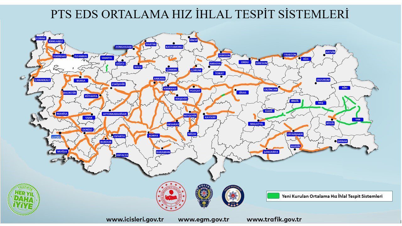 EGM: Yarın itibarıyla 9 ilde ortalama hız denetimlerine başlanacak