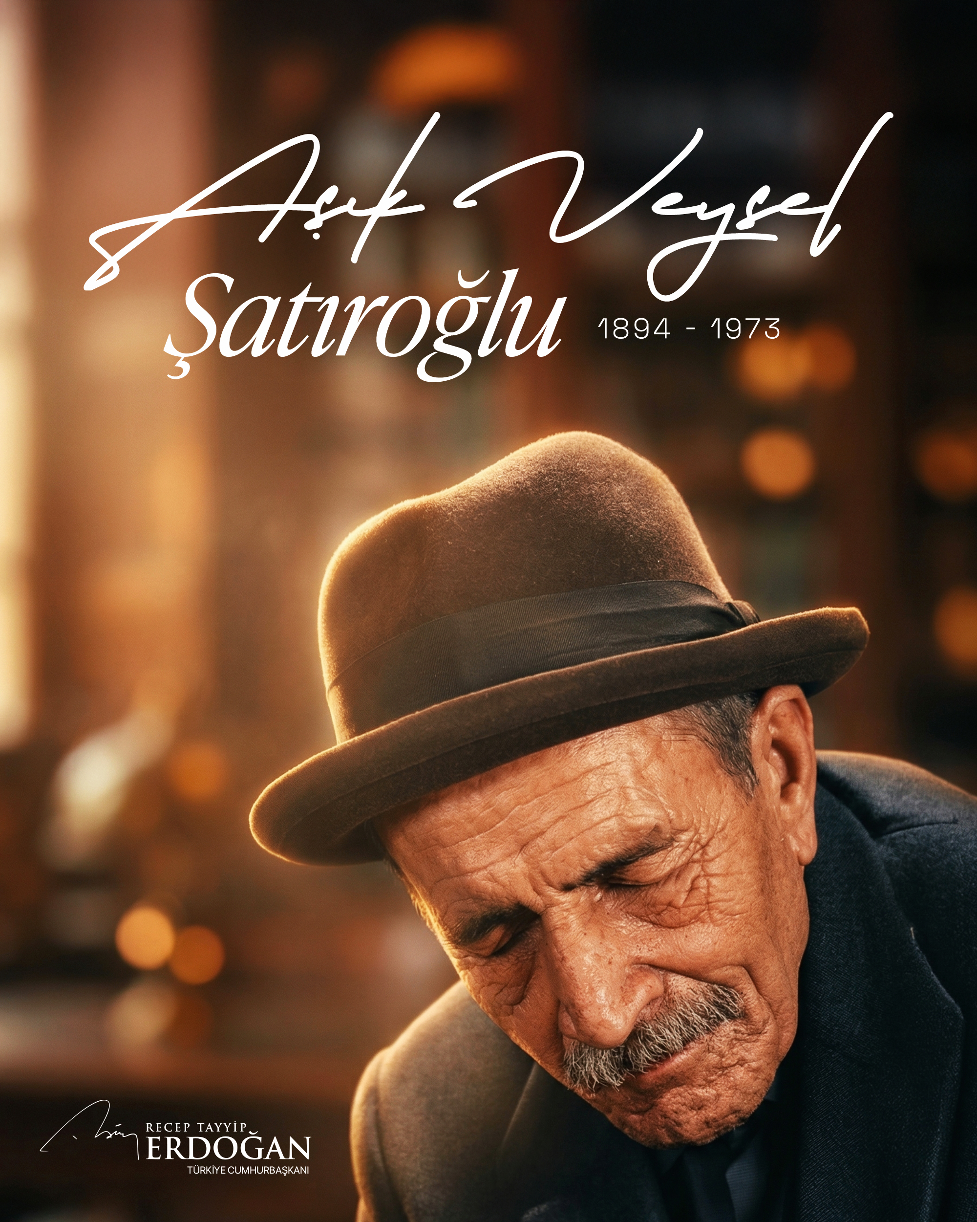 Erdoğan, Halk Ozanı Aşık Veysel’i Rahmetle Andı