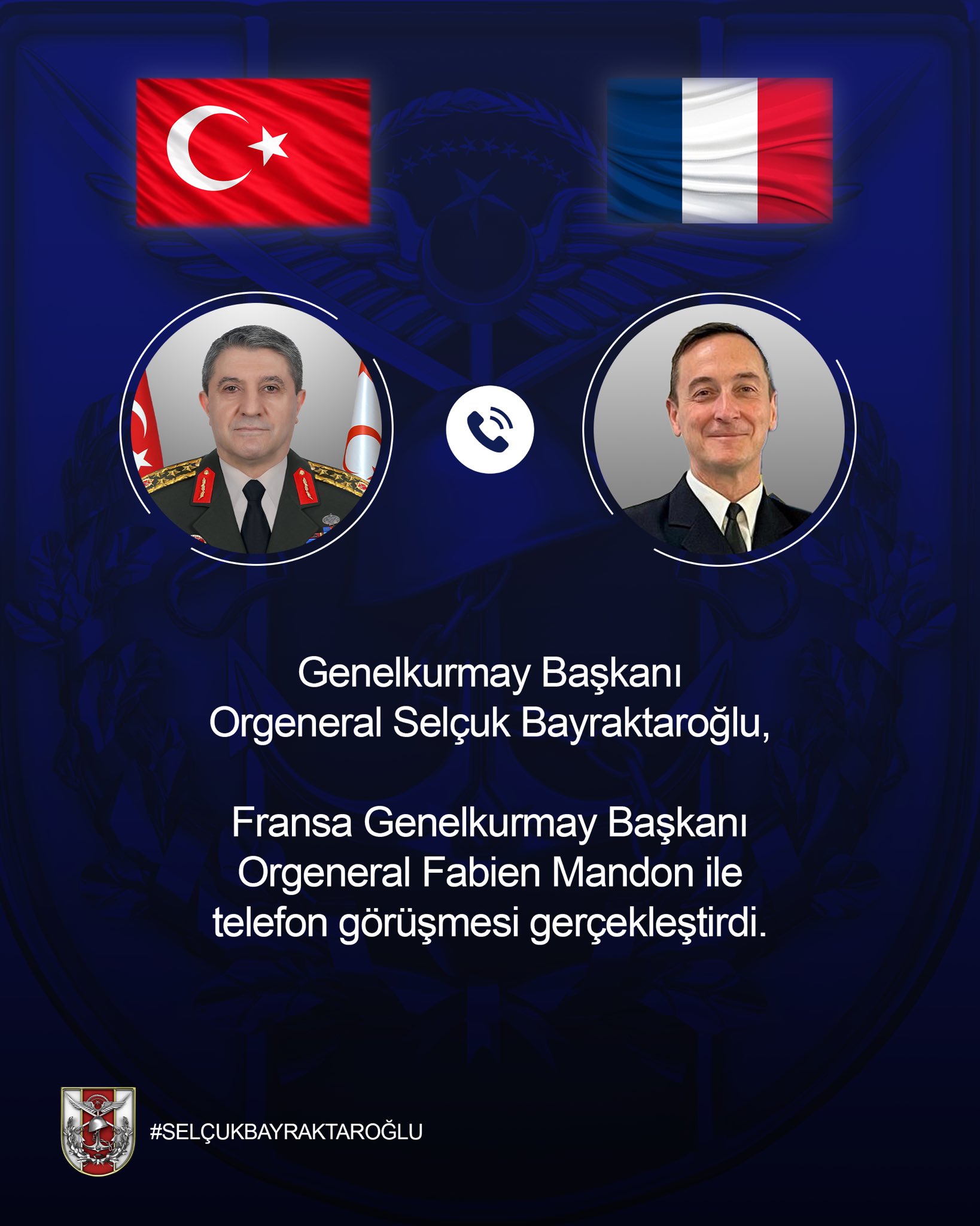 Genelkurmay Başkanı Bayraktaroğlu, Fransız Mevkidaşı Mandon İle Görüştü