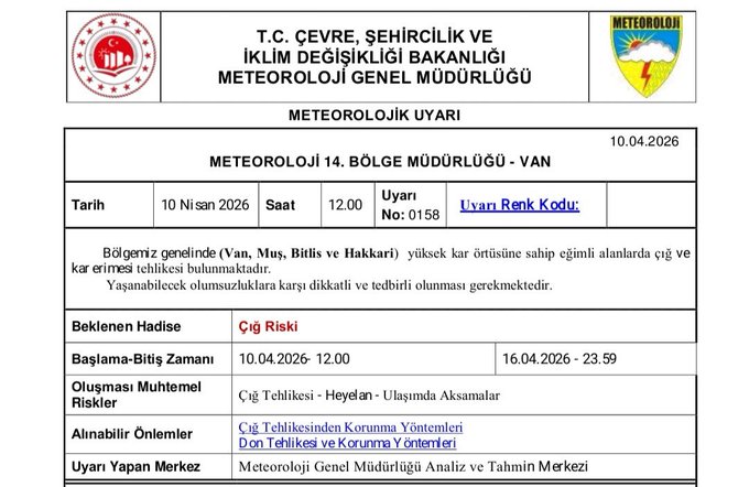Hakkâri Valiliği’nden Kritik Uyarı: Çığ ve Heyelan Riskine Dikkat!