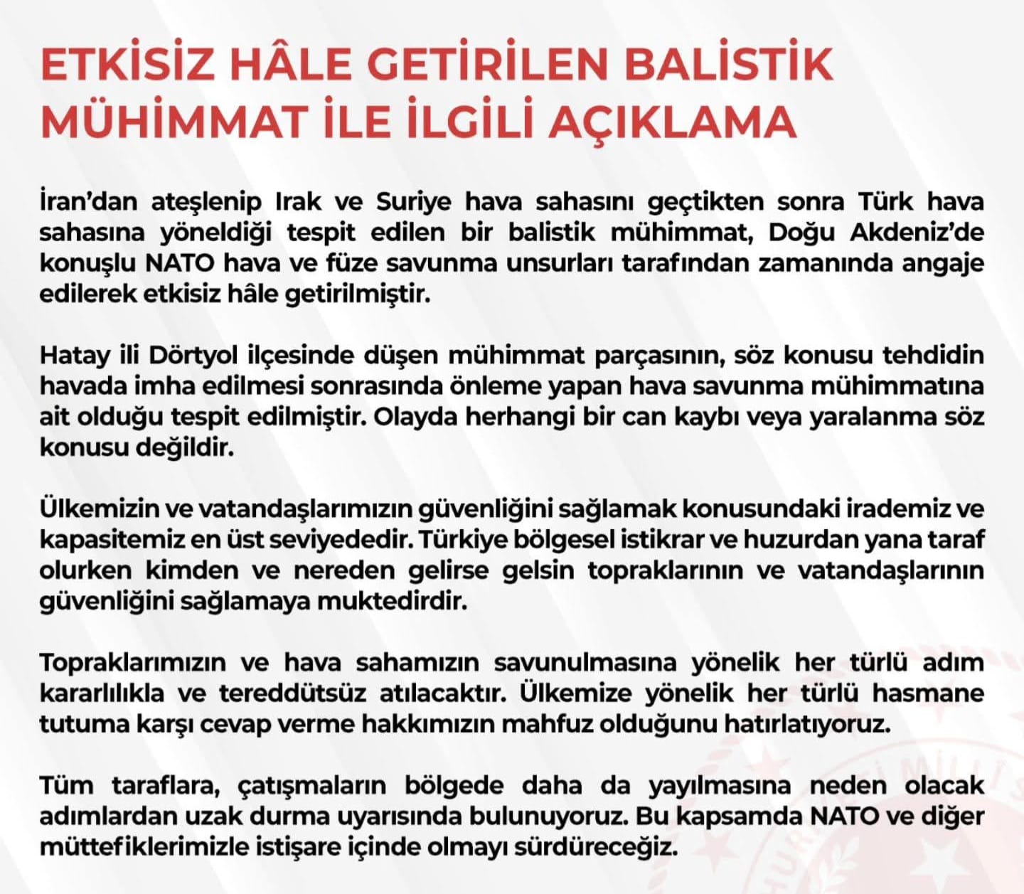 Hatay’a Füze Parçası Düştü