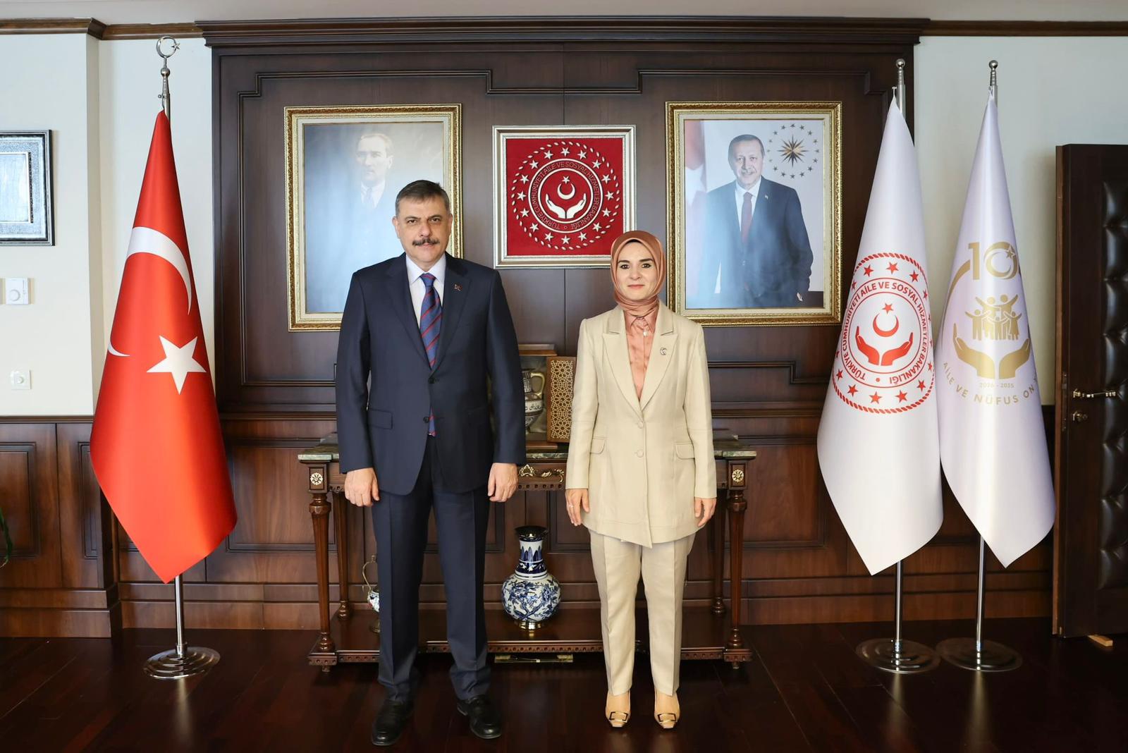 İçişleri Bakanı Mustafa Çiftçi’den Aile ve Sosyal Hizmetler Bakanı Mahinur Özdemir Göktürk’e Ziyaret
