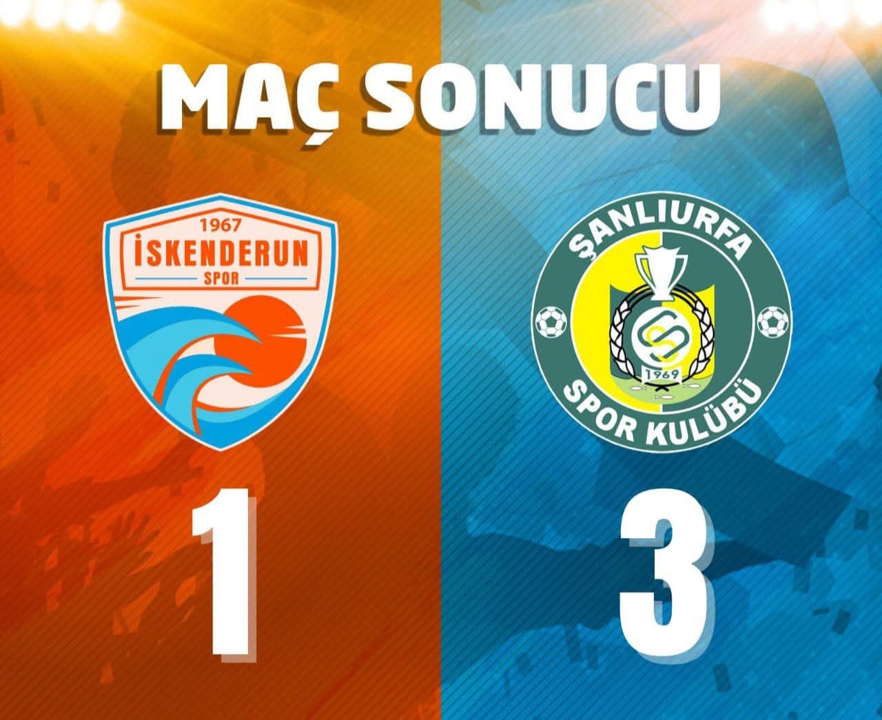 İskenderunspor Şanlıurfaspor Karşısında 3-1  Mağlup Oldu