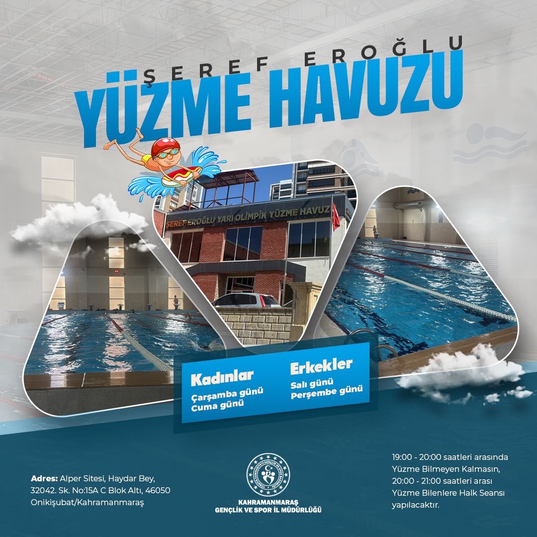 Kahramanmaraş’a Yeni Soluk: Şeref Eroğlu Yüzme Havuzu 14 Nisan’da Hizmete Giriyor