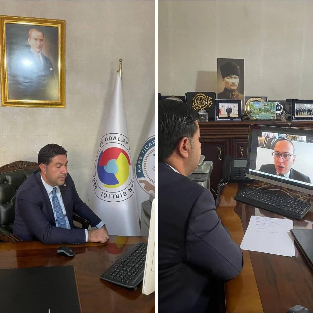 Kars Ticaret ve Sanayi Odası Yönetim Kurulu Başkanı Kadir Bozan, Azerbaycan ile Ticari İş Birliği Görüşmesi Gerçekleştirdi