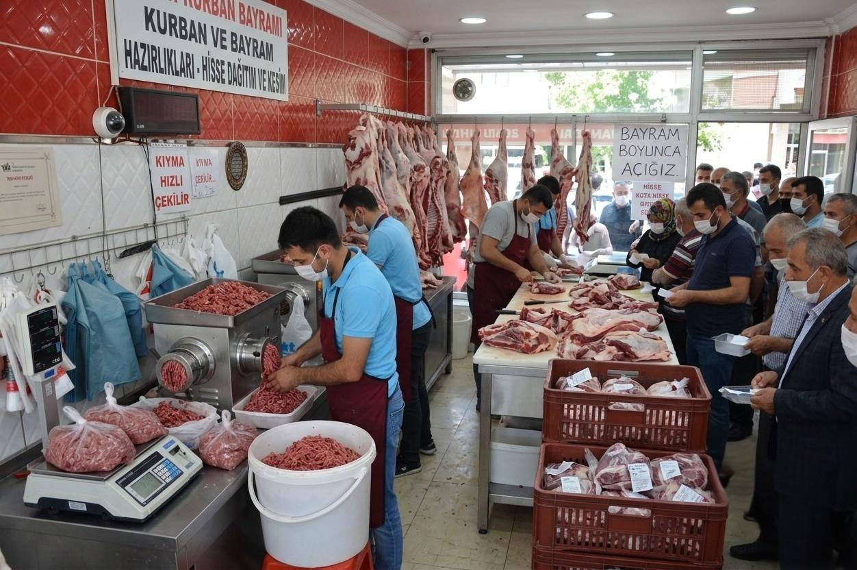 Kars’ta kasaplarda Bayram Sonrası “Kıyma Mesaisi”