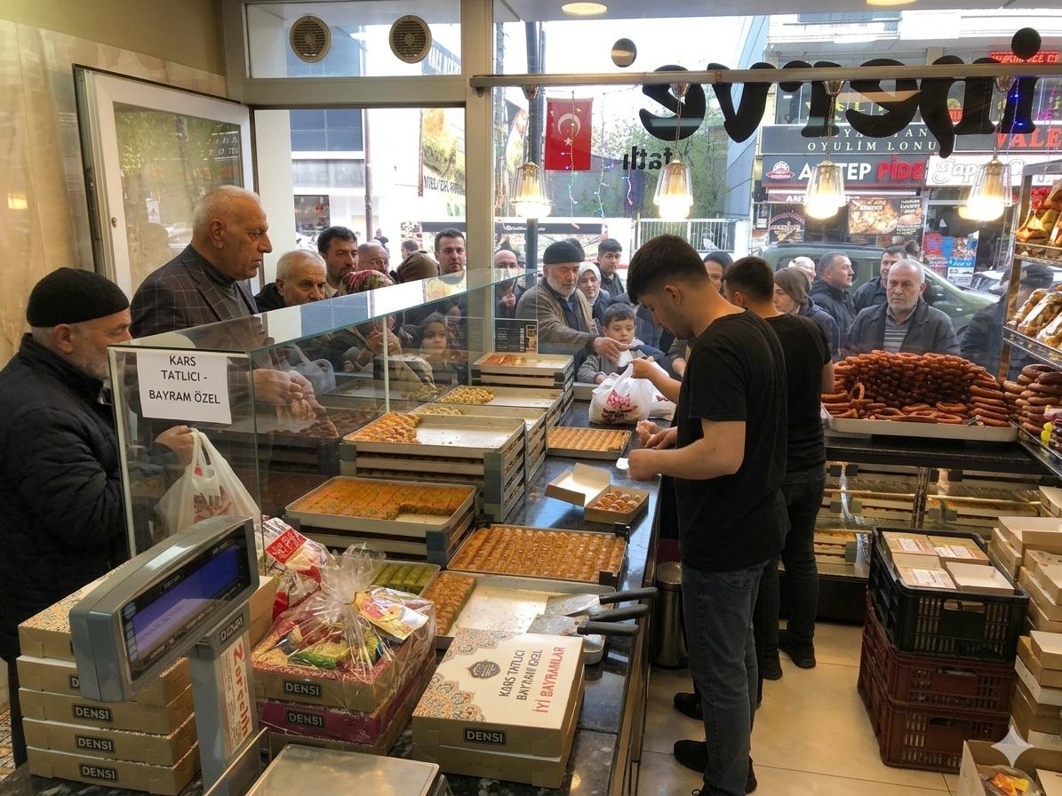 Kars’ta Tatlıcılarda Bayram Yoğunluğu