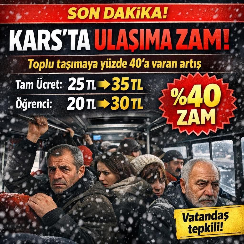 Kars’ta Toplu Taşıma Zammı Tartışma Yarattı…