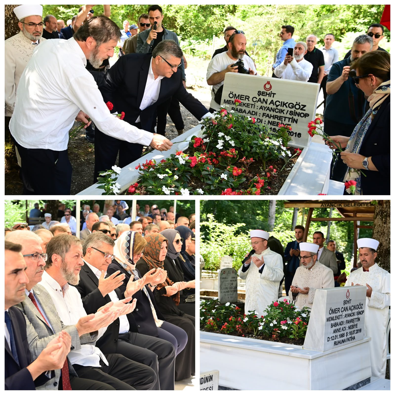 Sinop Protokolü 15 Temmuz Şehidi Ömer Can Açıkgöz’ü Kabri Başında Andı