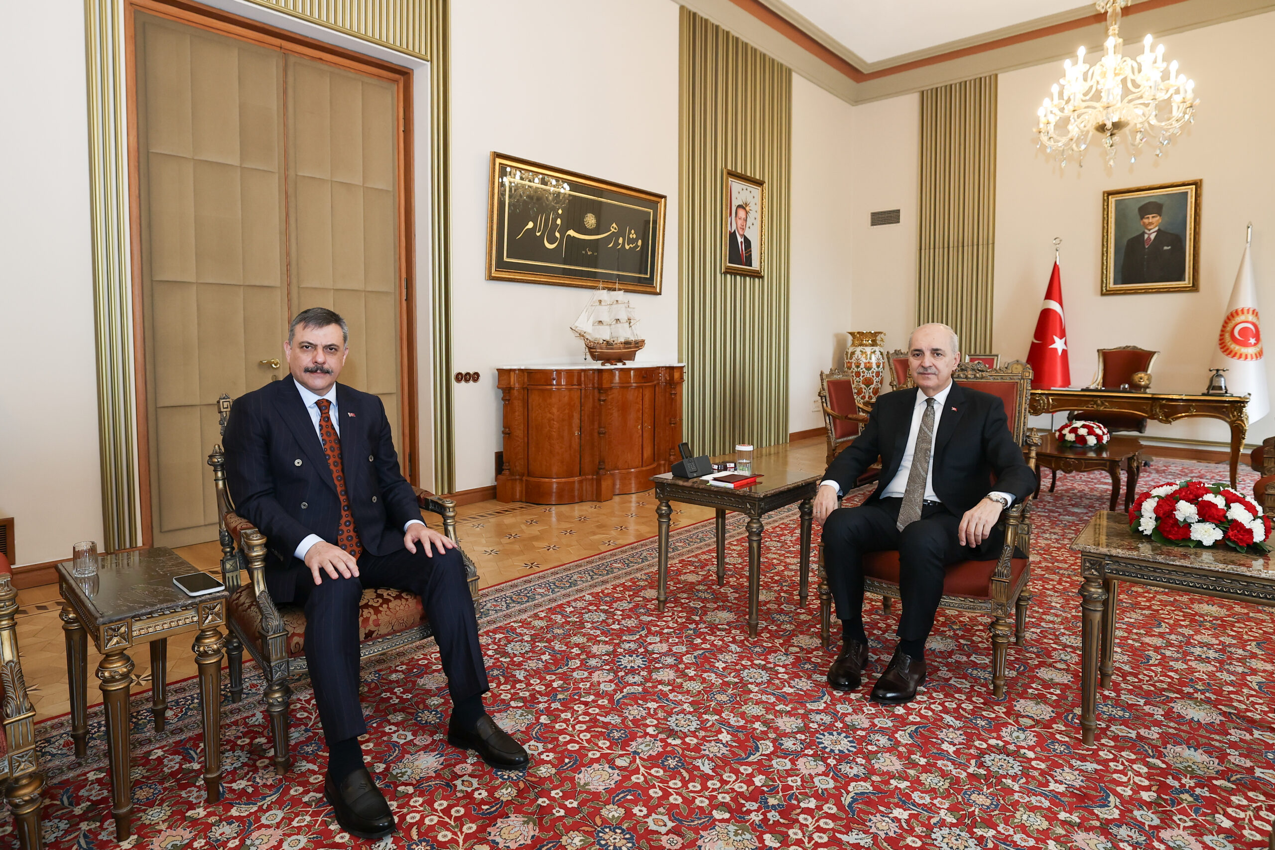 TBMM Başkanı Kurtulmuş, İçişleri Bakanı Çiftçi’yi Kabul Etti