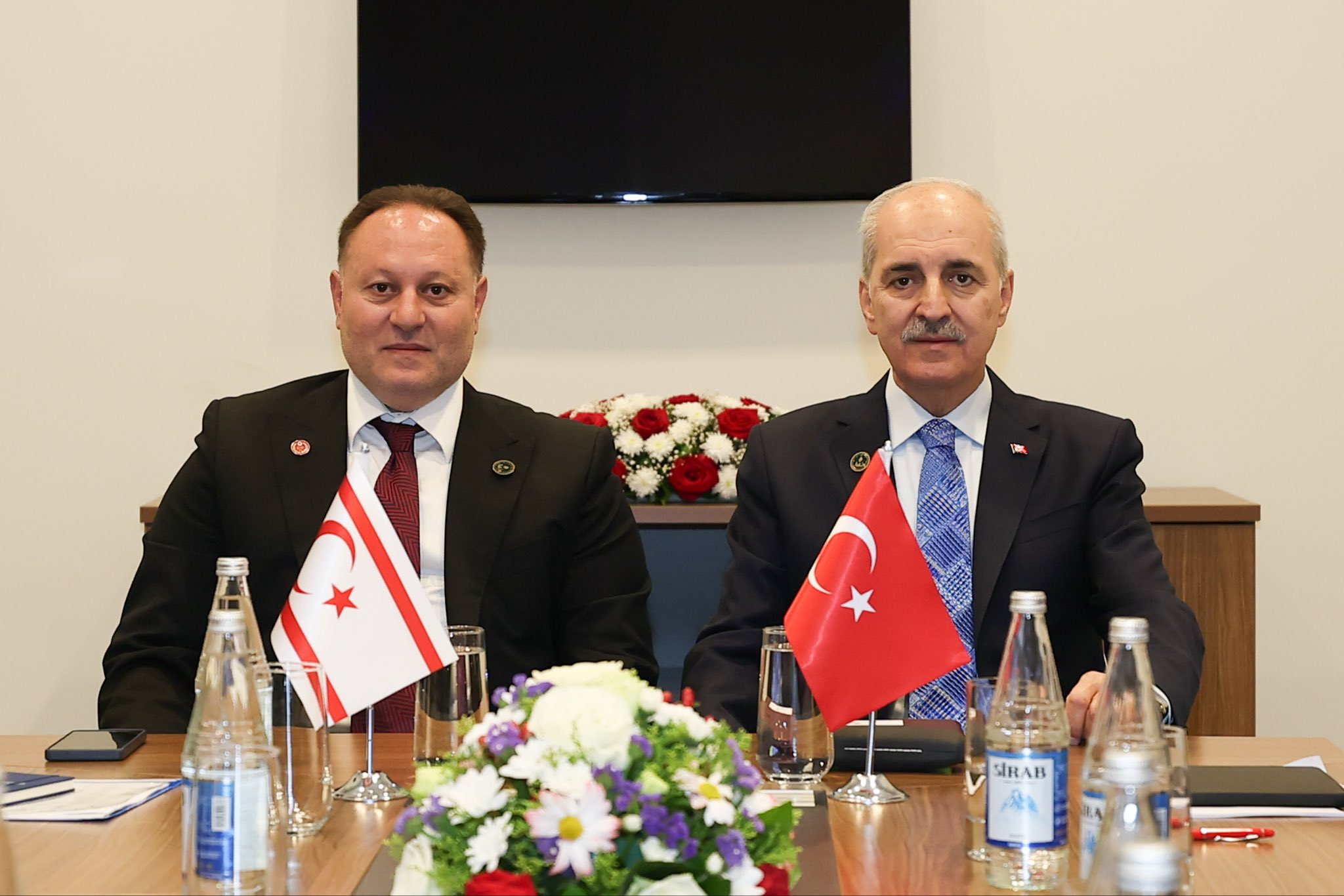 TBMM Başkanı Kurtulmuş KKTC Meclis Başkanı Öztürkler İle Görüştü