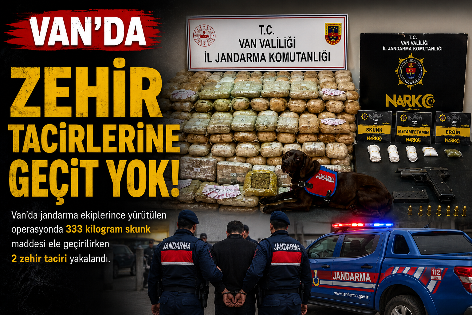 Van’da 333 Kilo Skunk Ele Geçirildi: 2 Şüpheli Yakalandı