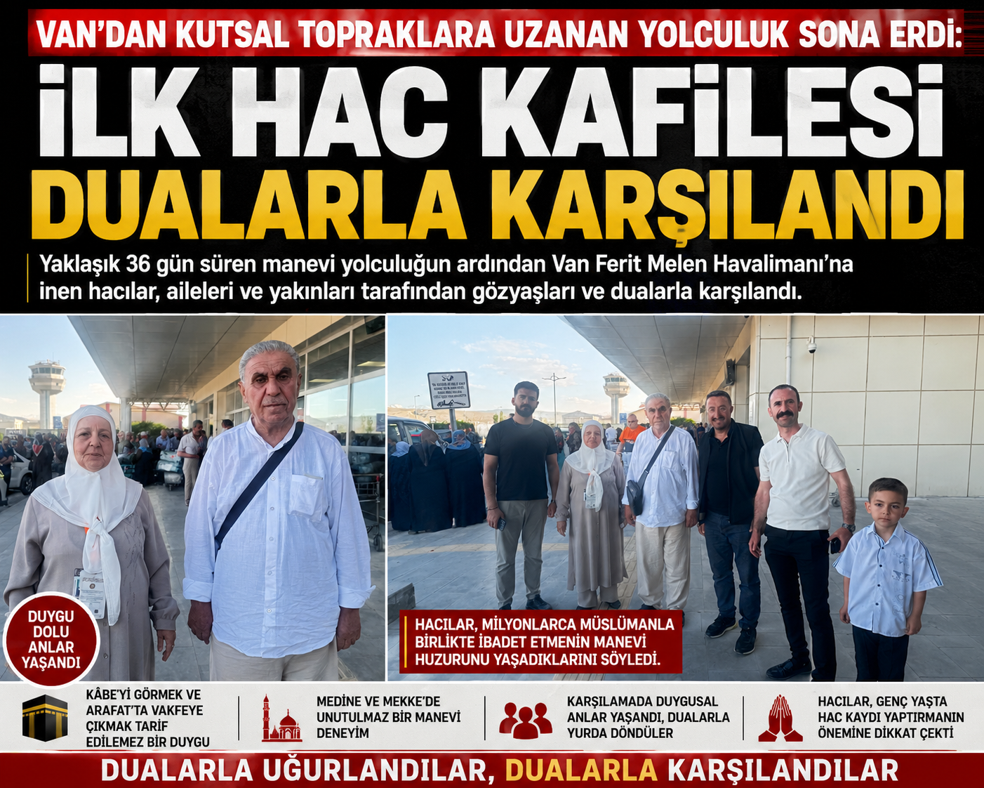 Van’ın İlk Hac Kafilesi Dualarla Karşılandı